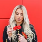 Blonde escort profile portrait